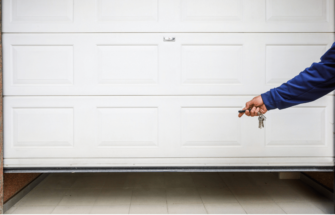 garage door partially open